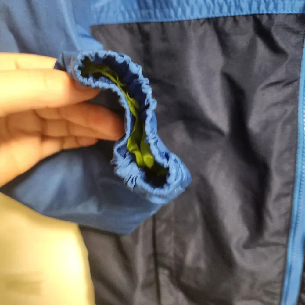 Eddie Bauer Blue & Green Rain Jacket Unisex Kids Size Medium 10/12